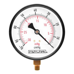 Vacuómetro 4", estándar, 1/4" NPT, inferior, 30 Vac inHg-cmHg