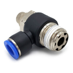 Conector / Regulador De Caudal Neumático Codo 1/2 Npt X 3/8