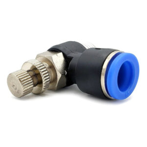Conector / Regulador De Caudal Neumático Codo 1/4 Npt X 10mm