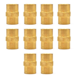 Cople recto de 1/4" NPT, fabricado en latón (dorado).