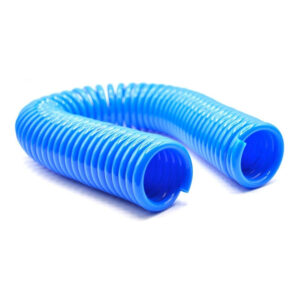 Manguera de poliuretano retráctil en color azul de 10 mm, longitud 5 metros.