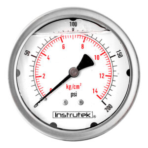 Manómetro 4", lleno de líquido (O.E.M.), 1/4" NPT, posterior, 200 psi-kg/cm2