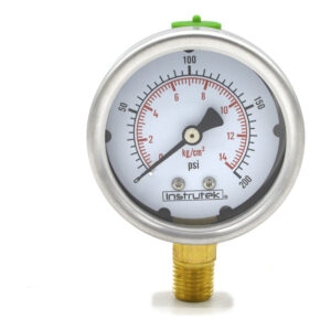 Manómetro 2.5", lleno de líquido (O.E.M.), 1/4" NPT, inferior, 200 psi-kg/cm2