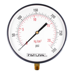 Manómetro 10", estándar, 1/2" NPT, inferior, 300 psi-kg/cm2