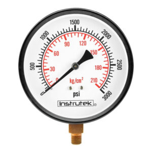Manómetro 4", estándar, 1/4" NPT, inferior, 3000 psi-kg/cm2