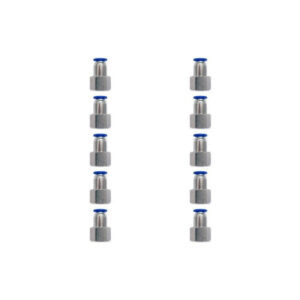 10 Pz De Conector/racor Neumático Recto Hembra 1/4 X 1/4