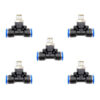 Racor neumático Tee 1/4 x 3/8 Instrutek Conector rápido neumático tipo Tee Racor Tee 1/4 NPT para tubing 3/8