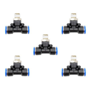 Racor neumático Tee 1/4 x 3/8 Instrutek Conector rápido neumático tipo Tee Racor Tee 1/4 NPT para tubing 3/8