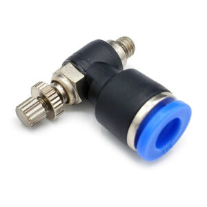 Conector / Regulador De Caudal Neumático Codo M5 X 1/4"