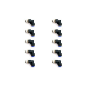 10 Pz De Conector/racor Rápido Neumático Codo 1/4 Npt X 10mm