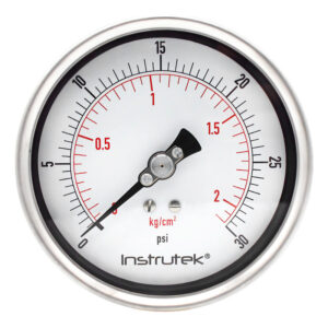 Manómetro 4", lleno de líquido premium, 1/4" NPT, posterior, 30 psi-kg/cm2