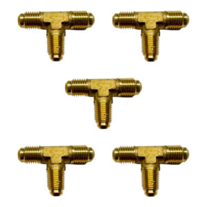 Conector en Tee, fabricado en latón de 1/8" NPT al Centro X 1/4" Flare