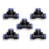 Racor unión neumático en tee 12mm Instrutek Tee neumática 12mm de conexión rápida Unión T neumática para tubing 12 mm
