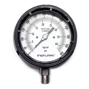 Manómetro 4.5", fenólico, 1/2" NPT, inferior, 600 psi-kg/cm2