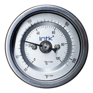 2" Bimetal thermometer, 1/4" NPT, back connection, range 32 to 210 F-C