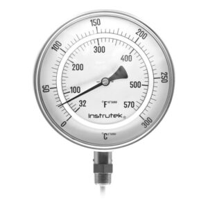 Termómetro 6 pulgadas, inferior, 1/2" NPT, vástago 6", rango 0 a 300 C-F