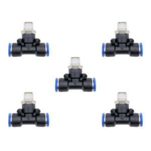 Racor neumático Tee 1/4 x 10mm Instrutek Conector rápido neumático tipo Tee Racor Tee 1/4 NPT para tubing 10 mm