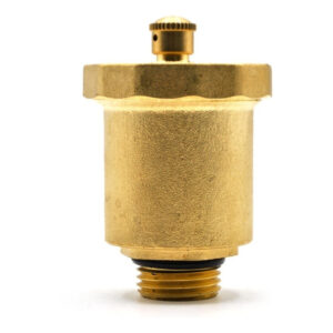 Válvula eliminadora de aire, gases y líquidos fabricada en latón, conexión 1/2" NPT, rango de presión 145 psi.