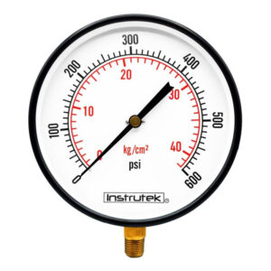 Manómetro 8", estándar, 1/2" NPT, inferior, 600 psi-kg/cm2