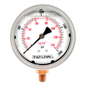 Manómetro 4", lleno de líquido (O.E.M.), 1/4" NPT, inferior, 2000 psi-kg/cm2