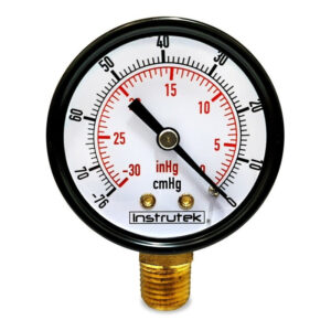 Vacuómetro 2", estándar, 1/4" NPT, inferior, 30 Vac inHg-cmHg