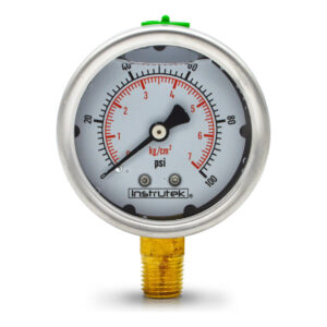 Manómetro 2.5", lleno de líquido (O.E.M.), 1/4" NPT, inferior, 100 psi-kg/cm2
