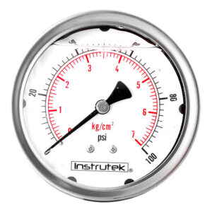 Manómetro 4", lleno de líquido (O.E.M.), 1/4" NPT, posterior, 100 psi-kg/cm2