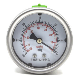 Vacuómetro 2.5", lleno de líquido (O.E.M.), 1/4" NPT, posterior, 30 Vac inHg-cmHg
