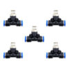 Racor neumático Tee 1/8 x 1/4 Instrutek Conector rápido neumático tipo Tee Racor Tee 1/8 NPT para tubing 1/4
