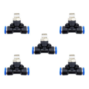 Racor neumático Tee 1/8 x 1/4 Instrutek Conector rápido neumático tipo Tee Racor Tee 1/8 NPT para tubing 1/4