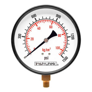Manómetro 4", estándar, 1/4" NPT, inferior, 1500 psi-kg/cm2