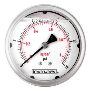 Manómetro 4", lleno de líquido (O.E.M.), 1/4" NPT, posterior, 15 psi-kg/cm2