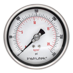Manómetro 4", lleno de líquido premium, 1/4" NPT, posterior, 300 psi-kg/cm2