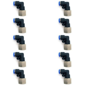 Conector racor neumático codo hembra 1/4 NPT x 1/4 Instrutek Codo neumático hembra 1/4 para tubing Conector neumático de conexión rápida 1/4