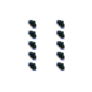 Racor unión neumático en codo 4 mm x 4 mm Instrutek Unión neumática rápida para tubing 4 mm Conector neumático en codo 4 mm Instrutek