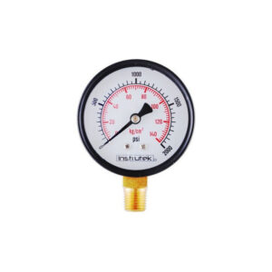 Manómetro 2.5", estándar, 1/4" NPT, inferior, 2000 psi-kg/cm2