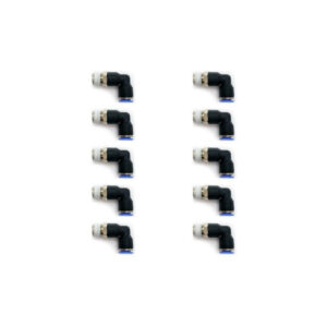 Conector racor rápido neumático codo 1/4 NPT x 8 mm Instrutek Racor neumático tipo codo para tubing 8 mm Conector neumático rápido 1/4 NPT de 8 mm