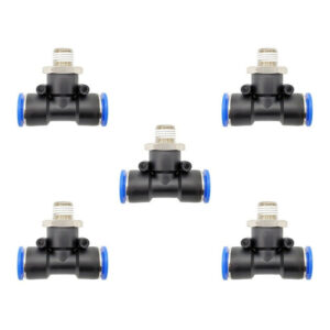 Racor neumático Tee 1/4 x 12mm Instrutek Conector rápido neumático tipo Tee Racor Tee 1/4 NPT para tubing 12 mm