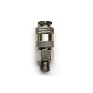 Cople rápido macho de 1/4" NPT, fabricado en latón y un recubrimiento en niquel.