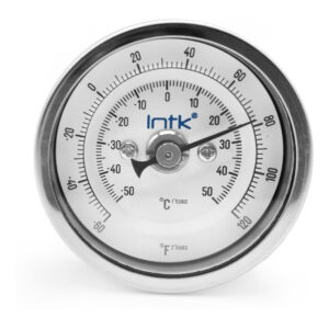2" Bimetal thermometer, 1/4" NPT, back connection, range -60 to 120 F-C