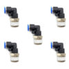 Conector racor rápido neumático codo 3/8 NPT x 6mm Instrutek Codo neumático 3/8 para tubing 6 mm Conector neumático de conexión rápida 6 mm