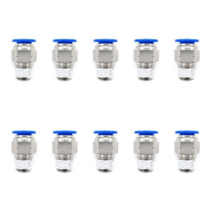 10 Pz De Conector/racor Rápido Neumático Recto 1/4 Npt X 3/8