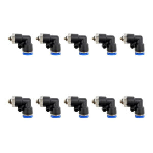 Conector racor rápido neumático codo M5 x 1/4 Instrutek Racor neumático tipo codo para tubing 1/4 Conector neumático M5 para aire comprimido