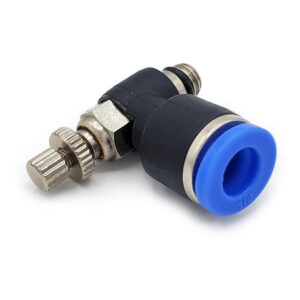 Conector / Regulador De Caudal Neumático Codo M6 x 1/4"