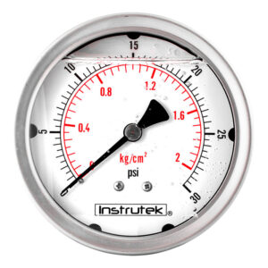 Manómetro 4", lleno de líquido (O.E.M.), 1/4" NPT, posterior, 30 psi-kg/cm2