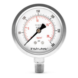 Manómetro 2.5", acero inoxidable, 1/4" NPT, inferior, 300 psi-kg/cm2