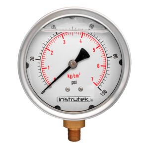 Manómetro 4", lleno de líquido (O.E.M.), 1/4" NPT, inferior, 100 psi-kg/cm2