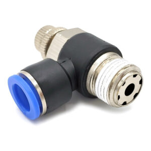 Conector /regulador De Caudal Neumático Codo 3/8 Npt X 10mm