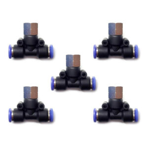 Racor neumático Tee 1/8 x 6mm Instrutek Conector rápido neumático tipo Tee Racor Tee 1/8 NPT hembra