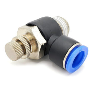 Conector /regulador De Caudal Neumático Codo 1/2 Npt X 1/2